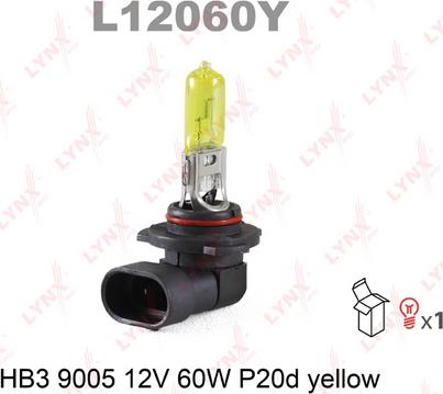LYNXauto L12060Y - Лампа накаливания, противотуманная фара autodif.ru