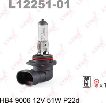LYNXauto L12251-01 - Лампа накаливания, фара дальнего света autodif.ru