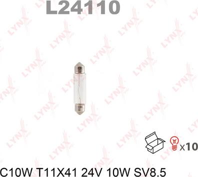 LYNXauto L24110 - Лампа C10W 24V SV8.5 T11X41 autodif.ru