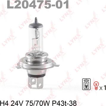 LYNXauto L20475-01 - Лампа накаливания, фара дальнего света autodif.ru