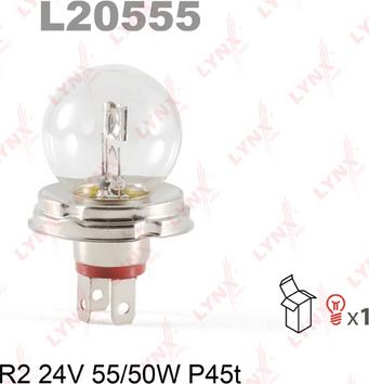 LYNXauto L20555 - Лампа накаливания, фара дальнего света autodif.ru