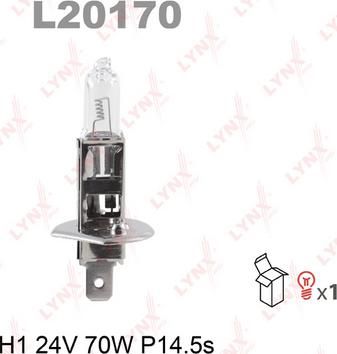 LYNXauto L20170 - Лампа 24V 70W P14,5s H1 без провода LYNX L20170 autodif.ru