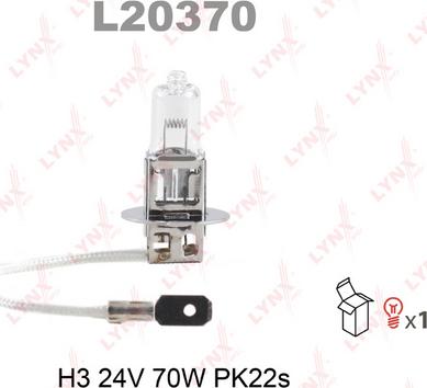 LYNXauto L20370 - Лампа противотуманных фар H3 24V 70W PK22s HD65/72/78 , LYNX autodif.ru