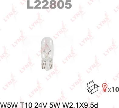 LYNXauto L22805 - Лампа дополнительного освещения 24V 5W autodif.ru