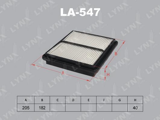 LYNXauto LA-547 - Воздушный фильтр, двигатель autodif.ru