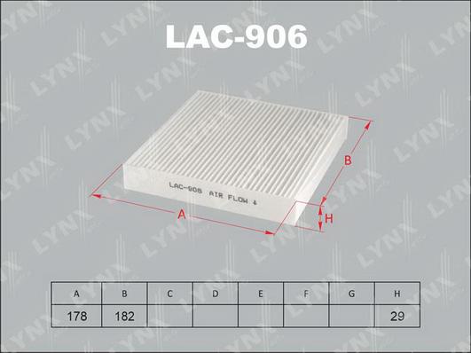 LYNXauto LAC-906 - Фильтр воздуха в салоне autodif.ru