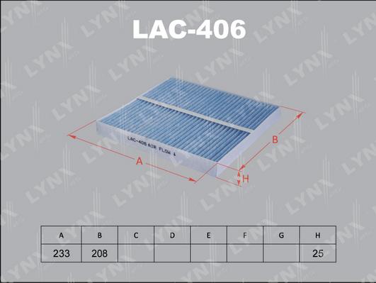 LYNXauto LAC-406 - Фильтр воздуха в салоне autodif.ru