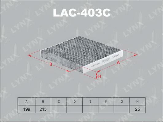 LYNXauto LAC-403C - фильтр салона! угольный\ Mazda 03>/6 all models 02> autodif.ru