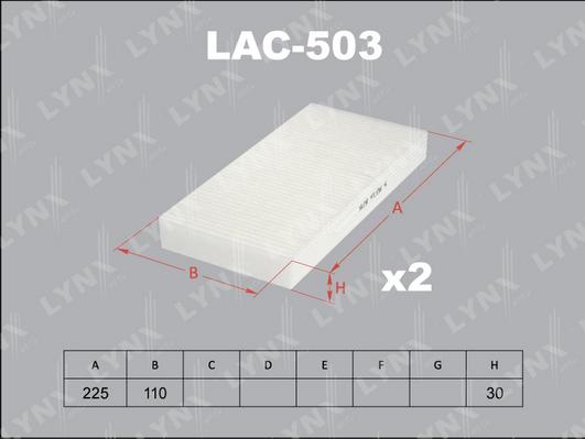 LYNXauto LAC-503 - Фильтр воздуха в салоне autodif.ru