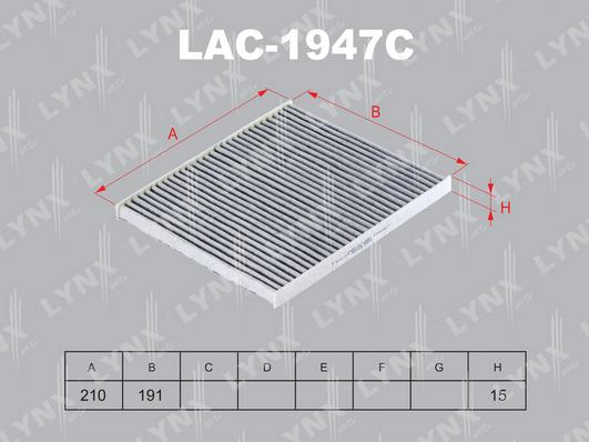 LYNXauto LAC-1947C - Фильтр воздуха в салоне autodif.ru