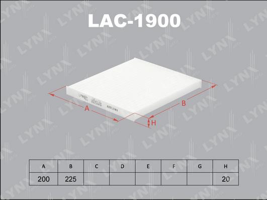 LYNXauto LAC-1900 - Фильтр воздуха в салоне autodif.ru