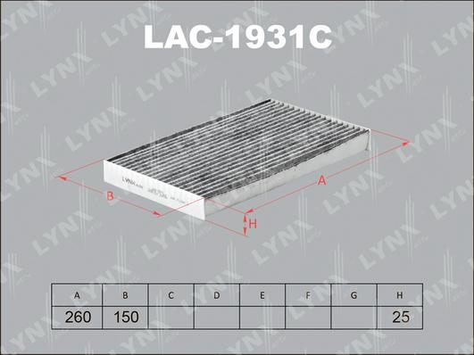 LYNXauto LAC-1931C - Фильтр воздуха в салоне autodif.ru