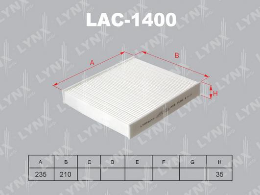 LYNXauto LAC-1400 - Фильтр воздуха в салоне autodif.ru