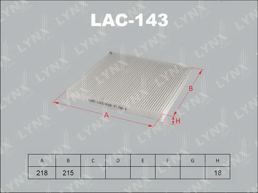 LYNXauto LAC-143 - Фильтр воздуха в салоне autodif.ru