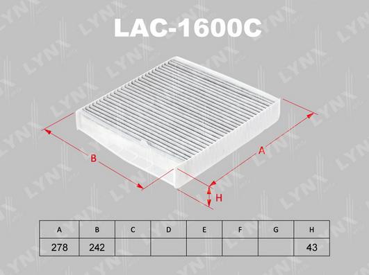 LYNXauto LAC-1600C - Фильтр воздуха в салоне autodif.ru