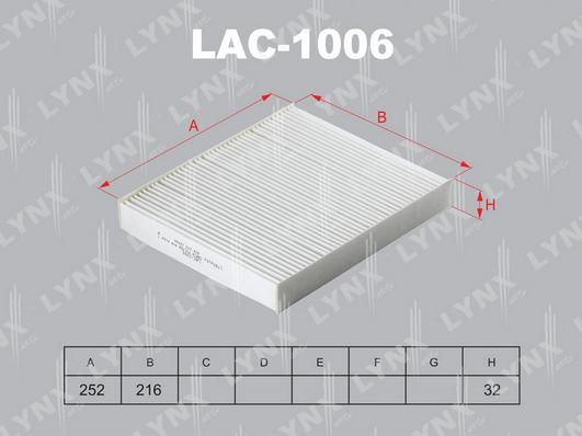 LYNXauto LAC-1006 - Фильтр воздуха в салоне autodif.ru