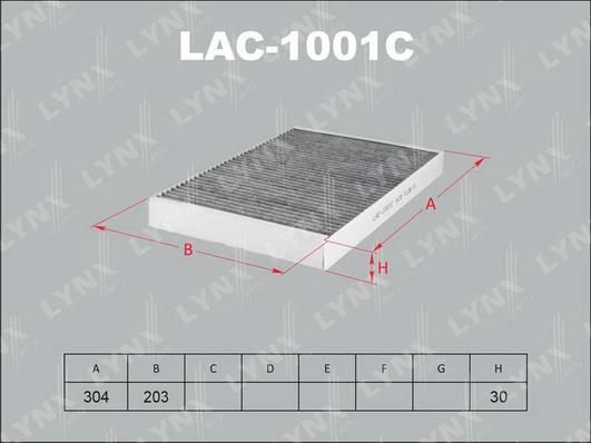 LYNXauto LAC-1001C - Фильтр воздуха в салоне autodif.ru