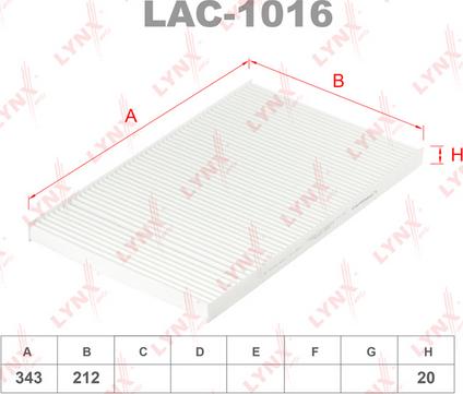 LYNXauto LAC-1016 - Фильтр воздуха в салоне autodif.ru