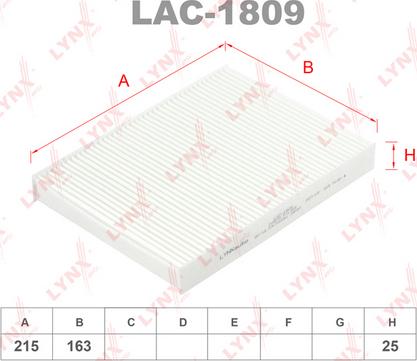 LYNXauto LAC-1809 - Фильтр воздуха в салоне autodif.ru
