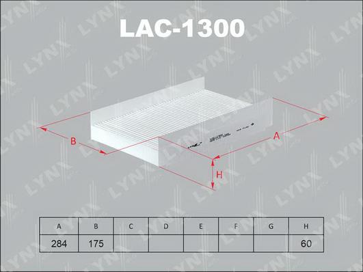 LYNXauto LAC-1300 - Фильтр воздуха в салоне autodif.ru