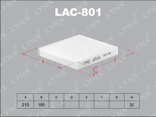 LYNXauto LAC-801 - фильтр салона!\ Subaru Impreza 1.5/2.0R/2.4WRX 05> autodif.ru