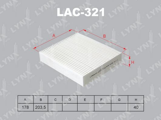 LYNXauto LAC-321 - Фильтр воздуха в салоне autodif.ru