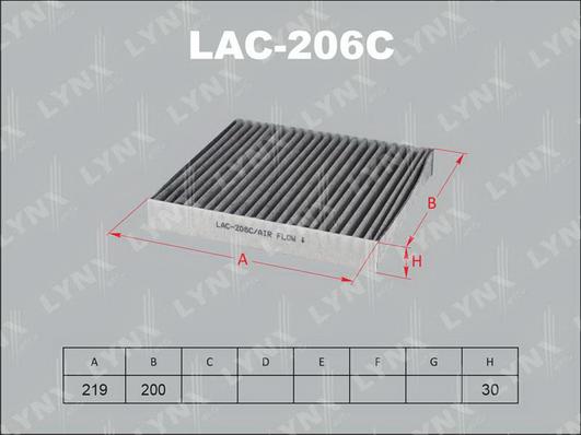 LYNXauto LAC-206C - Фильтр воздуха в салоне autodif.ru