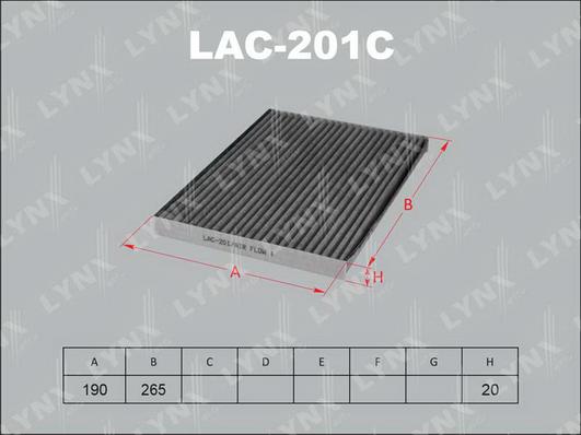 LYNXauto LAC-201C - Фильтр воздуха в салоне autodif.ru
