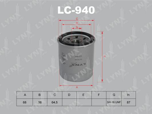 LYNXauto LC-940 - Масляный фильтр autodif.ru