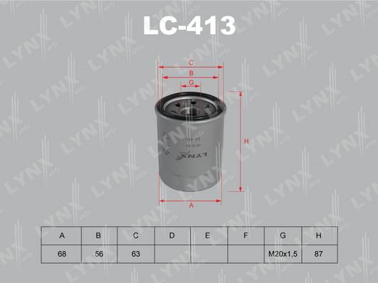 LYNXauto LC-413 - Масляный фильтр autodif.ru