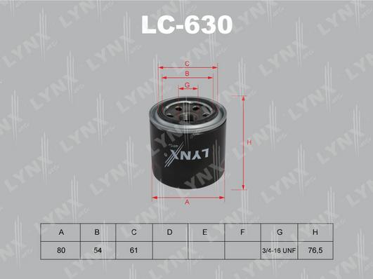 LYNXauto LC-630 - Масляный фильтр autodif.ru