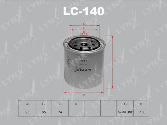 LYNXauto LC-140 - Фильтр масляный подходит для TOYOTA Camry 1.8TD 88/Corolla 1.8D 87/Hiace 2.0/2.4 95 LC-140 autodif.ru