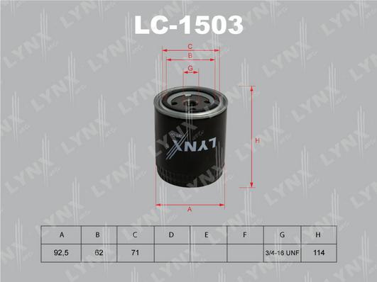 LYNXauto LC-1503 - Масляный фильтр autodif.ru