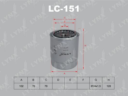 LYNXauto LC-151 - Масляный фильтр autodif.ru
