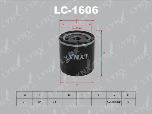 LYNXauto LC-1606 - Масляный фильтр autodif.ru