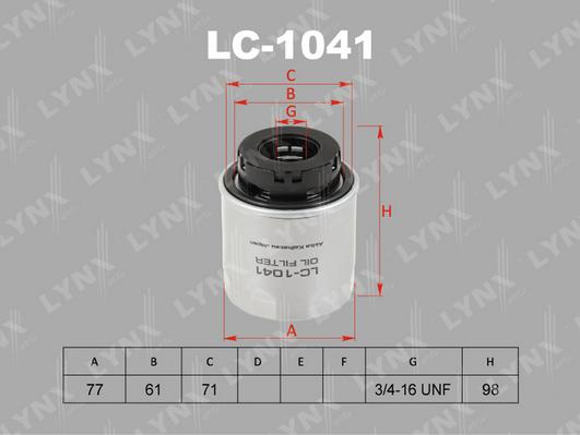 LYNXauto LC-1041 - Масляный фильтр autodif.ru