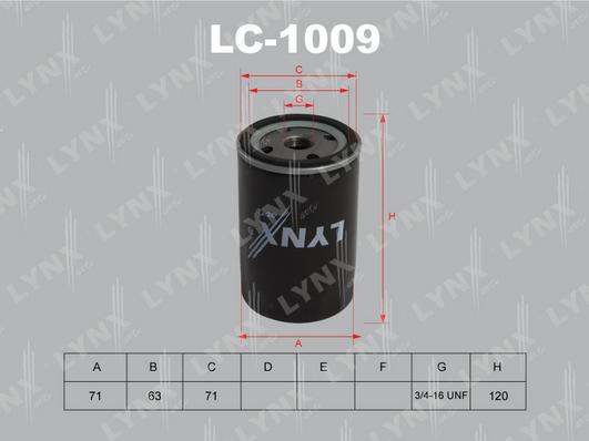 LYNXauto LC-1009 - Масляный фильтр autodif.ru