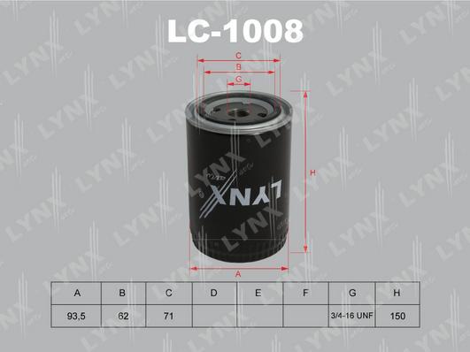 LYNXauto LC-1008 - Фильтр масляный AUDI 80/100 2.0-2.8 >94/A3 1.6-1.8 96> / A4 1.6-2.0 95-04/A6 1.8-2.0 94-05 SKODA Oc autodif.ru