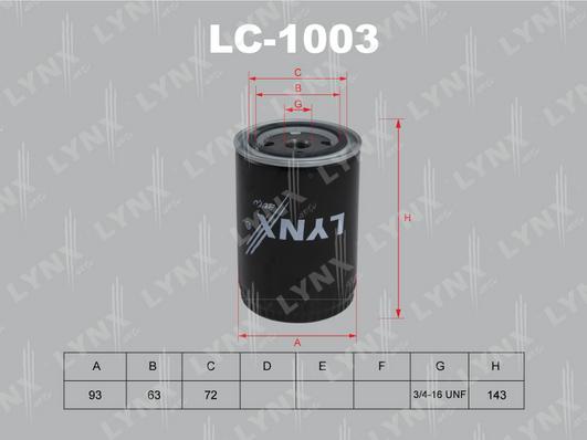 LYNXauto LC-1003 - Масляный фильтр autodif.ru