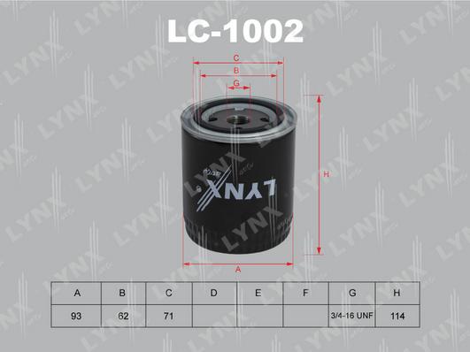 LYNXauto LC-1002 - Масляный фильтр autodif.ru