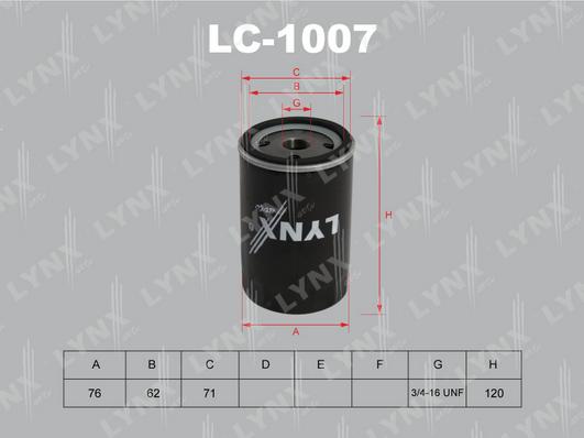 LYNXauto LC-1007 - Масляный фильтр autodif.ru