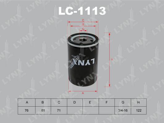 LYNXauto LC-1113 - Масляный фильтр autodif.ru