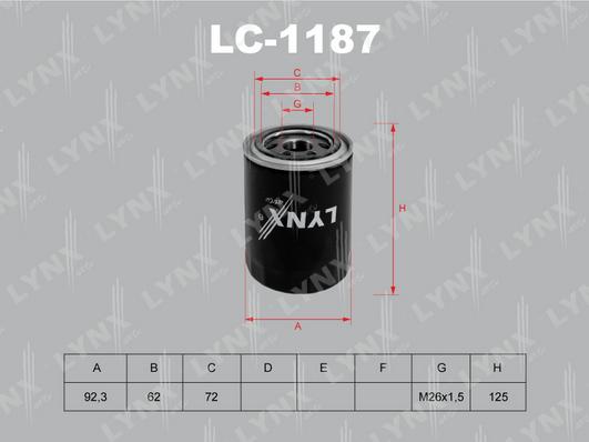 LYNXauto LC-1187 - Масляный фильтр autodif.ru