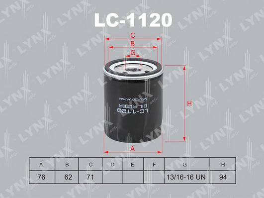 LYNXauto LC-1120 - Масляный фильтр autodif.ru