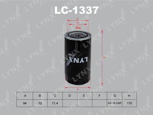 LYNXauto LC-1337 - Масляный фильтр autodif.ru