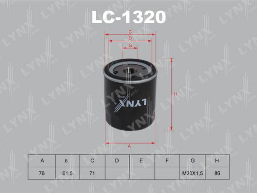 LYNXauto LC-1320 - Масляный фильтр autodif.ru