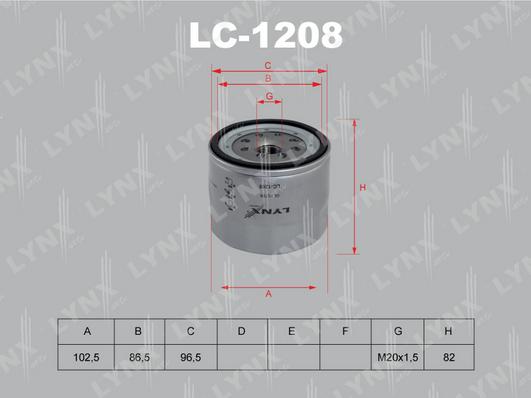 LYNXauto LC-1208 - Масляный фильтр autodif.ru