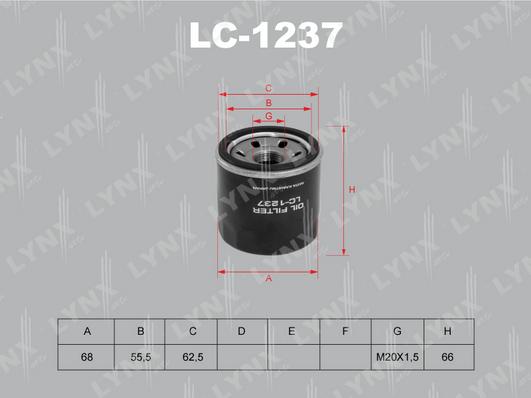LYNXauto LC-1237 - Масляный фильтр autodif.ru