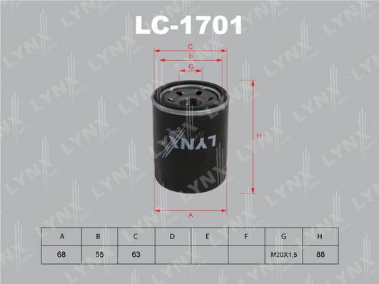 LYNXauto LC-1701 - Масляный фильтр autodif.ru