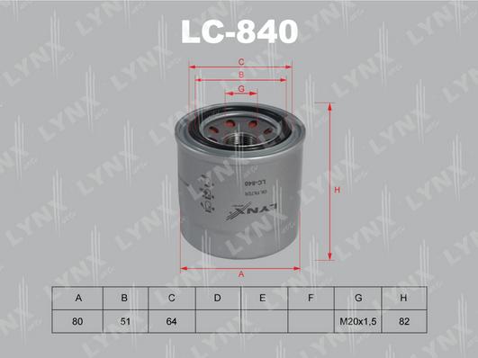 LYNXauto LC-840 - Масляный фильтр autodif.ru